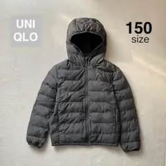 150 ユニクロ ライトウォームパデットパーカー グレー 中綿