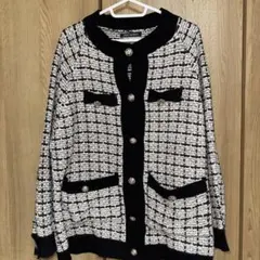 ツイードニットカーディガン