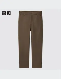 UNIQLO Uウールブレンドワイドフィットパンツ ブラウン スラックス 73