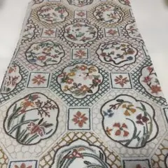 相良刺繍 花柄 刺繍 袋帯 リメイク 新品未使用 極上品