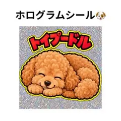 トイプードル ホログラムシール 犬ステッカー レトロ風