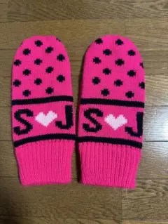 ピンク ドット柄 ミトン S♥J
