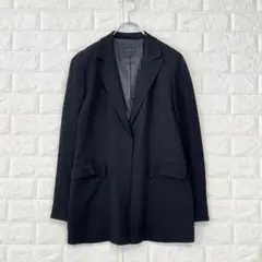 ✨アンタイトル【9】黒 テーラードジャケット ストレッチ ウール混 春夏のサムネイル