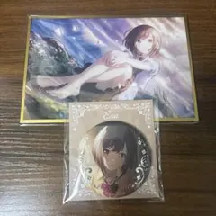 はぴこれ　絵名　アクリル色紙＆缶バッジセット