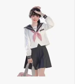 制服 コスプレ ハロウィン セーラー服 長袖 スカート 蝶結ぶ　XLサイズ