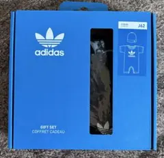 adidas ベビーギフトセット 60㎝ 帽子と半袖ロンパース ブラックのサムネイル