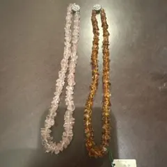 【クォーツ】ローズクォーツのネックレス 2つセット