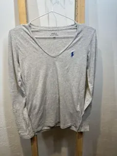 Polo Ralph Lauren Vネック 長袖 Tシャツ グレー XSのサムネイル