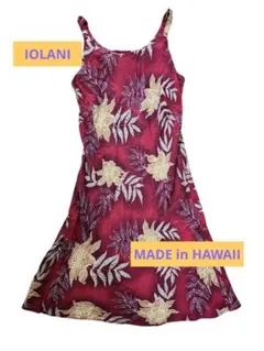IOLANI ボタニカル柄 キャミワンピース レッド XS ハワイのサムネイル