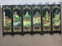 ★中国美術工芸品　回転式　ミニ屏風　両面飾り　花画　　美人画 Amazon.co.jp: 中国美術工芸品 回転式 ミニ屏風 両面飾り 花画