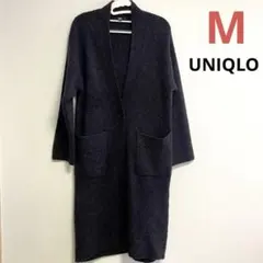 ユニクロ ツイードニットコート ネイビー Mサイズ