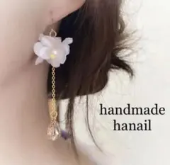 no821プチフラワーチェーンジルコニアピアスorイヤリング