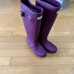 HUNTER レインブーツ　EU36 (22.5～23.0)紫色ロングブーツ