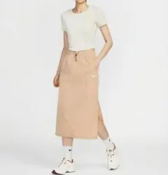 【美品】NIKE ナイキ ナイロン ロングスカート ベージュ Lのサムネイル