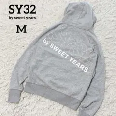 美品　SY32 スラッシュロゴ　フード付きパーカー　フーディー　グレー　Mサイズ