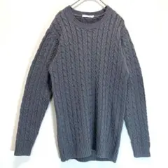 BROWNY STANDARD 綿アクリル混合ニット(S) グレー ケーブル