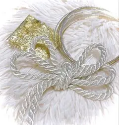 成人式　結婚式　卒業式　袴　和装　前撮り　髪飾り　金箔　水引　シルバー　紐