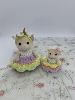 シルバニアファミリー　ハンドメイド服　ユニコーンワンピース　1