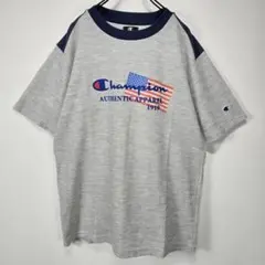 Champion　ヴィンテージ　Tシャツ　L　ビッグプリント　良デザイン　古着