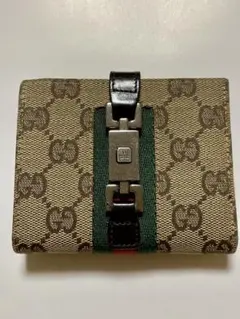 GUCCI グッチ　折り財布　シェリーライン　ジャッキー　GGキャンバス