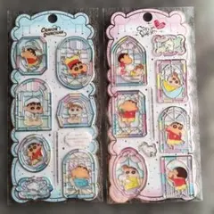 クレヨンしんちゃん　ステンドグラス風シール2枚セット【海外正規品】