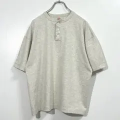 ヘンリーネックTシャツ 無地 霜降りナチュラル ボックスシルエットのサムネイル