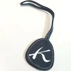 キタムラ Kitamura レザーチャーム ネイビー ロゴ バッグチャーム