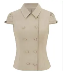 andwang Short Sleeve Double Button Tops - メルカリ
