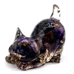 オルゴナイト 猫 天然石 開運 縁起物 置物 スピリチュアル インテリア