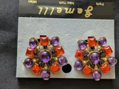 希少❣️Gemelli ヴィンテージイヤリング 赤紫未使用❢
