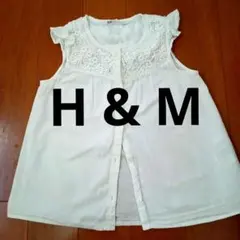 H&M ホワイトレースノースリーブトップス 120cmのサムネイル