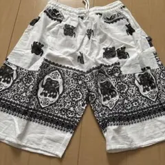 タイ象柄ショートパンツ L