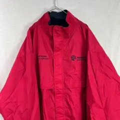 USA古着 90s 企業系 刺繍 ブルゾン 短丈 赤 ジャケット グランパコア