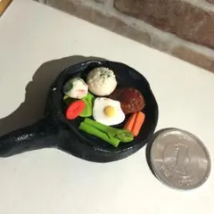 【ハンドメイド】ミニチュア ハンバーグプレート 樹脂粘土 フィギュア