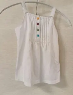GAP ギャップ 110cm ノースリーブタンクトップ ホワイト カラフルボタンのサムネイル