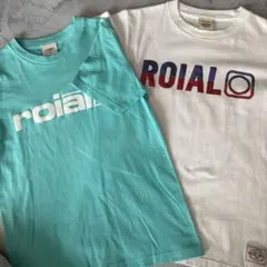 ROIAL Tシャツ 半袖 エメラルドグリーンS・白M 2枚セットのサムネイル