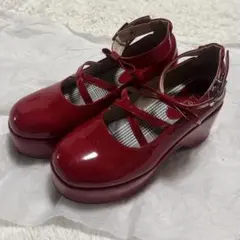 csT&P ロリィタ 厚底 パンプス レッド Lサイズのサムネイル