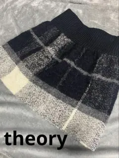 theory セオリー 上質ウール アルパカツイードチェック柄 スカート