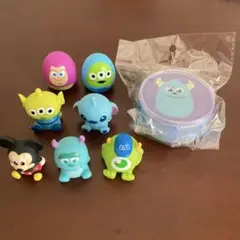 ディズニー ソフビ人形 すくい人形 フェイスコインケース 8個セット