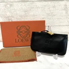 美品　LOEWE ロエベ コインケース レザー アナグラム ブラック