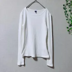 OLD NAVYリブ長袖 カットソー XS 白 カジュアル S