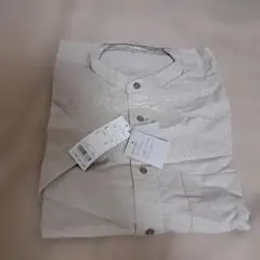 コットンリネン 半袖シャツ L ベージュ