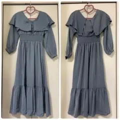ROYAL PARTY ワンピース　ロイヤルパーティ　長袖　ブルー　グレー　新品