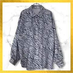 ゼブラ柄 シャツ オーバーサイズ 韓国 ストリート 羽織り モノトーン WEGO