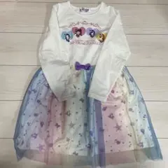 キッズワンピース 130cm 長袖 パステルカラー