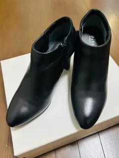 Pitti FEMININE レディース 黒 レザーブーティー24cm