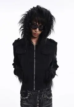 TYPE CROSS FOX FUR HOODIE BLACK - メルカリ