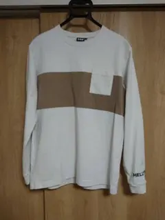 汚れあり　Helly Hansen 長袖カットソー ホワイト/ブラウン
