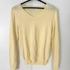 ユニクロ　コットンカシミヤVネックセーター　L