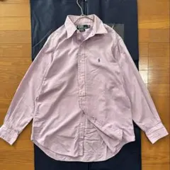 ポロ ラルフローレン　長袖コットンシャツ 薄紫　ロゴ刺繍